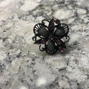 Pink Vintage Flower Ring